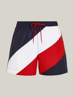Pánske plavky UM0UM03261 DW5 tm. modrá s prúžkami - Tommy Hilfiger