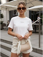 Dámske oversize tričko s výšivkou PARISSTEN biele FashionStreet RY2886