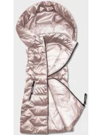 Perlovo ružová dámska vesta s kapucňou (B8107-51)