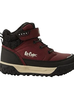 Športová obuv Lee Cooper, vínové členkové topánky s podšívkou