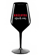 QUEEN OF ALL WINE - čierny nerozbitný pohár na víno 470 ml