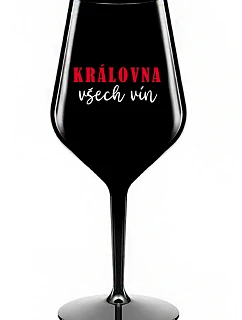 QUEEN OF ALL WINE - čierny nerozbitný pohár na víno 470 ml
