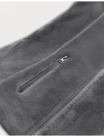 Tmavosivá plyšová dámska vesta (HH003-2)