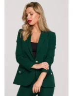 K141 Bunda s dvojitým vreckom a chlopňou - fľaškovo zelená