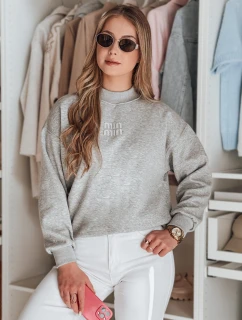 Dámska nadrozmerná mikina s nášivkou LOVASON sivá FashionStreet BY1419