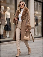 Dámsky kabát s odnímateľným kožušinovým golierom Fango FashionStreet TY6075 Dámsky kabát s odnímateľným kožušinovým golierom Fango FashionStreet TY6075