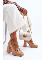 Modne Skórzane Czółenka Nude Rouse Modne Skórzane Czółenka Nude Rouse