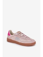 Zamszowe Buty Sportowe Sneakersy Damskie D.Franklin DFSH387005 Brudny Róż