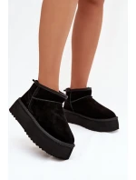 Ženské sněhule z přírodního semiše černé Mairene