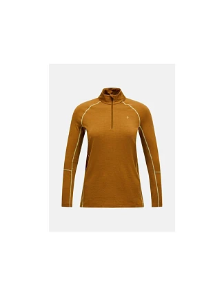 Termotriko PEAK PERFORMANCE Magic Half Zip Wool-blend Baselayer Women, hnedé Termotriko PEAK PERFORMANCE Magic Half Zip Wool-blend Baselayer Women, hnedé