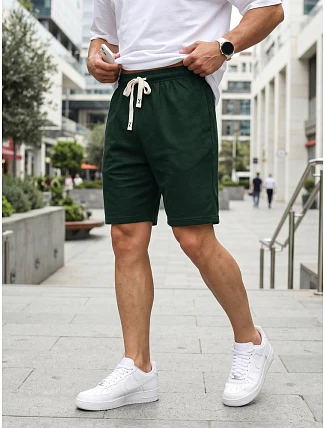 Pánske teplákové šortky, tmavozelené, FashionStreet SX2634 Pánske teplákové šortky, tmavozelené, FashionStreet SX2634