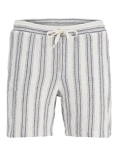 Jack&Jones pánske šortky JPSTJAIDEN COBA STRIPE JOG SHORTS REG SN 12274413 CLOUD DANCER/STRIPES