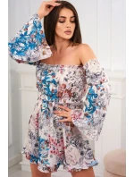 Kvetinové šaty vo farbe ecru Kvetinové šaty vo farbe ecru