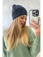 Fleecová čiapka Melisa K241 čierna + modrá
