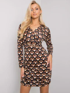 Šaty DHJ SK 12695.26P čierna a béžová