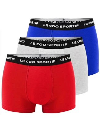 Le Coq Sportif pánske boxerky 3PAK červené sivé tmavomodré Le Coq Sportif pánske boxerky 3PAK červené sivé tmavomodré