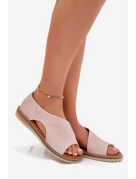 Skórzane Sandały Damskie Artiker 46C1018 Jasnoróżowe