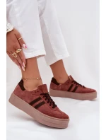 Dámske semišové tenisky na platforme Zazoo N1068S2 Brown Dámske semišové tenisky na platforme Zazoo N1068S2 Brown