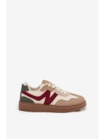 Sneakersy Damskie Niskie Eko Skórzane Beżowe Givelle