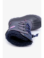 Vysoké teplé detské snehule so šnúrkou Lee Cooper LCJ-24-44-2843K Blue Vysoké teplé detské snehule so šnúrkou Lee Cooper LCJ-24-44-2843K Blue