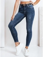 Dámske skinny džínsy námornícka modrá FashionStreet UY2817