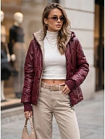 Dámska prechodná bunda s odnímateľnou kapucňou, bordová, FashionStreet TY5777 Dámska prechodná bunda s odnímateľnou kapucňou, bordová, FashionStreet TY5777