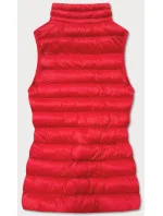 Krátka červená prešívaná dámska vesta (23077-270)