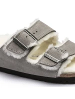 Birkenstock dámske/pánske zateplené šľapky Arizona Shearling Stone Coin semiš s ovčou vlnou regular wide (1017402) dámske Birkenstock dámske/pánske zateplené šľapky Arizona Shearling Stone Coin semiš s ovčou vlnou regular wide (1017402) dámske