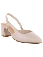 Béžové lodičky na podpätku bez podpätku Sergio Leone SK472