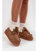 Śniegowce Damskie Z Naturalnego Zamszu D.Franklin DFSH375006 Camel