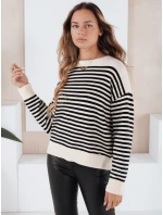 Dámsky pruhovaný sveter ELVARA beige FashionStreet MY2523