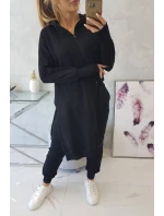 Súprava mikiny s dlhšou stranou čierna Súprava mikiny s dlhšou stranou čierna