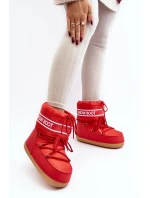 Damskie Wiązane Śniegowce Czerwone Soia