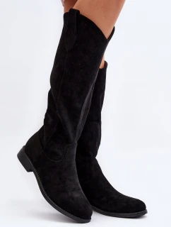 S.Barski HY66-132 Kozaki Damskie Ażurowe Czarne