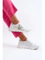 Damskie Skórzane Lekkie Buty Sportowe Białe Eleonori