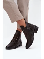 Niskie Botki Ocieplane Na Zamek Z Ozdobą Brązowe Nevalia