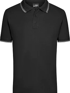 Daiber JN 986 Pánske polo tričko z piké 02.0986 čierna/biela
