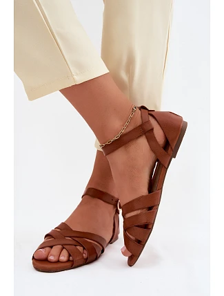 Dámské sandály Plochá s řemínky Eko kůže Camel Lagos