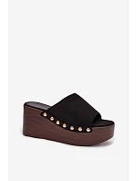 Topánky na platforme DM487 čierno-zlaté – Step in style Topánky na platforme DM487 čierno-zlaté – Step in style