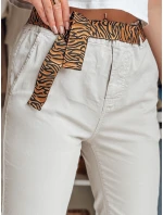 Dámske nohavice s opaskom MADELINA light beige FashionStreet UY2623