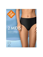 Dámske nohavičky s vysokým strihom 2 ks NUR DIE COTTON MIDISLIP 2x - NUR DIE - čierna Dámske nohavičky s vysokým strihom 2 ks NUR DIE COTTON MIDISLIP 2x - NUR DIE - čierna