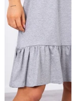 Šaty s tenkými ramienkami šedej