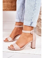 Dámske sandále na podpätku Powder Pink Lexi