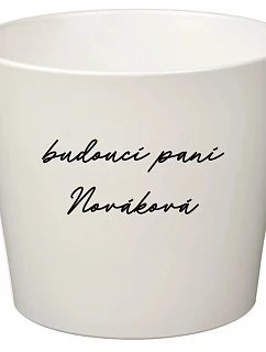 Biely keramický kvetináč – budúca pani – malý