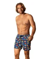 Pánske plavecké šortky Happy Shorts long SM29-48 Tmavomodrá zmes - Self