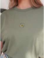 Dámske bavlnené základné tričko FLORTA tmavo zelené FashionStreet RY2556 Dámske bavlnené základné tričko FLORTA tmavo zelené FashionStreet RY2556