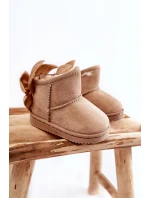 Dziewczęce Ocieplane Śniegowce Z Kokardkami Beżowe Meriva