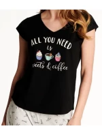 Dámske pyžamo Westley 38262-99X Čierna a šedá - Henderson Ladies