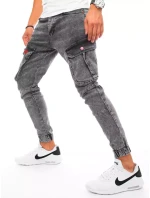 Pánske bojové džínsové nohavice svetlo šedé FashionStreet UX3255 Pánske bojové džínsové nohavice svetlo šedé FashionStreet UX3255