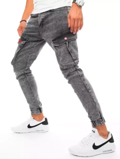 Pánske bojové džínsové nohavice svetlo šedé FashionStreet UX3255